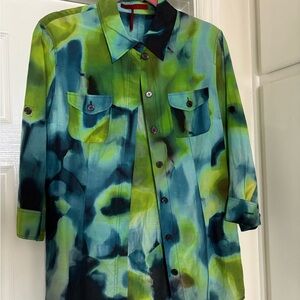 Luisa Cerano Button Up Tye Dye Blouse